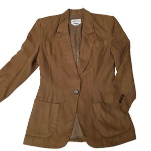 Ports International Vintage Brown Single Button Blazer Jacket Size 6, EUC